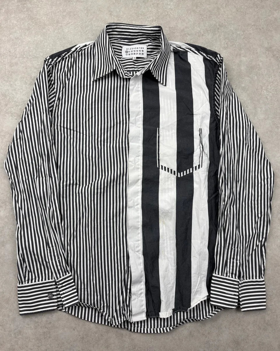 AW2019 Maison Margiela Black & White Deconstructed Striped Shirt yQGkWJj 0