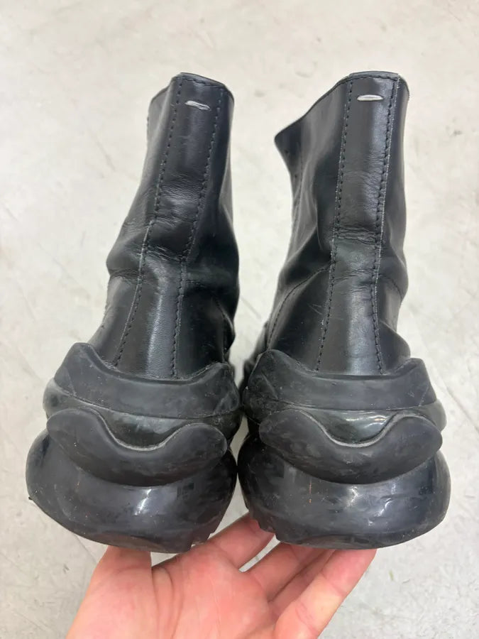 AW2019 Maison Margiela Black Chunky Combat Leather Boots NvcWUtJ 6