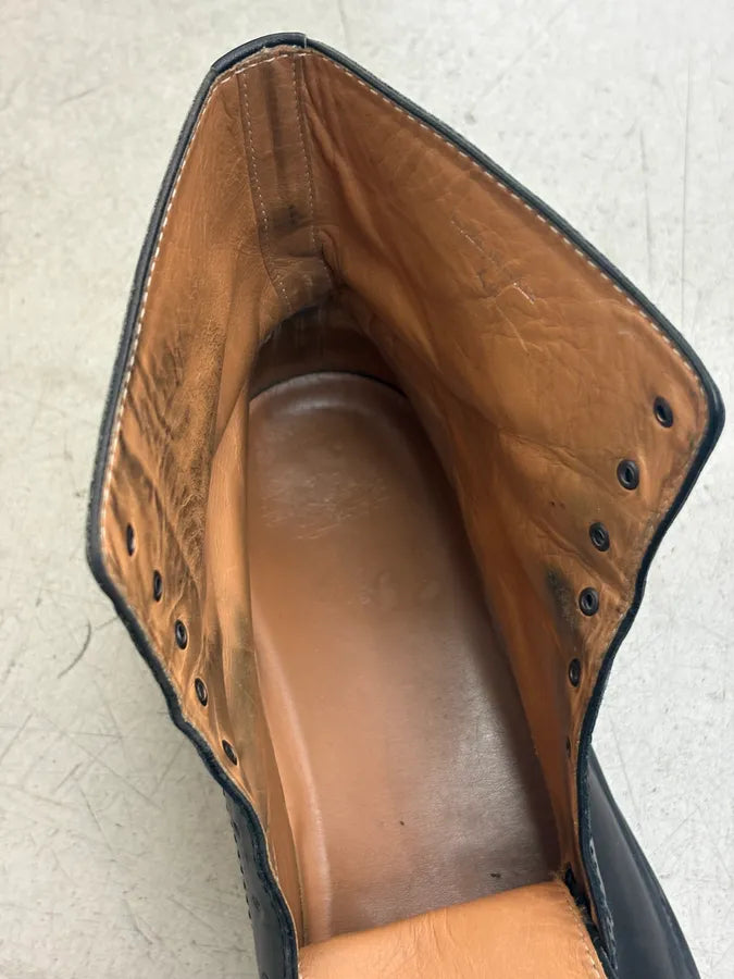AW2019 Maison Margiela Black Chunky Combat Leather Boots NvcWUtJ 9