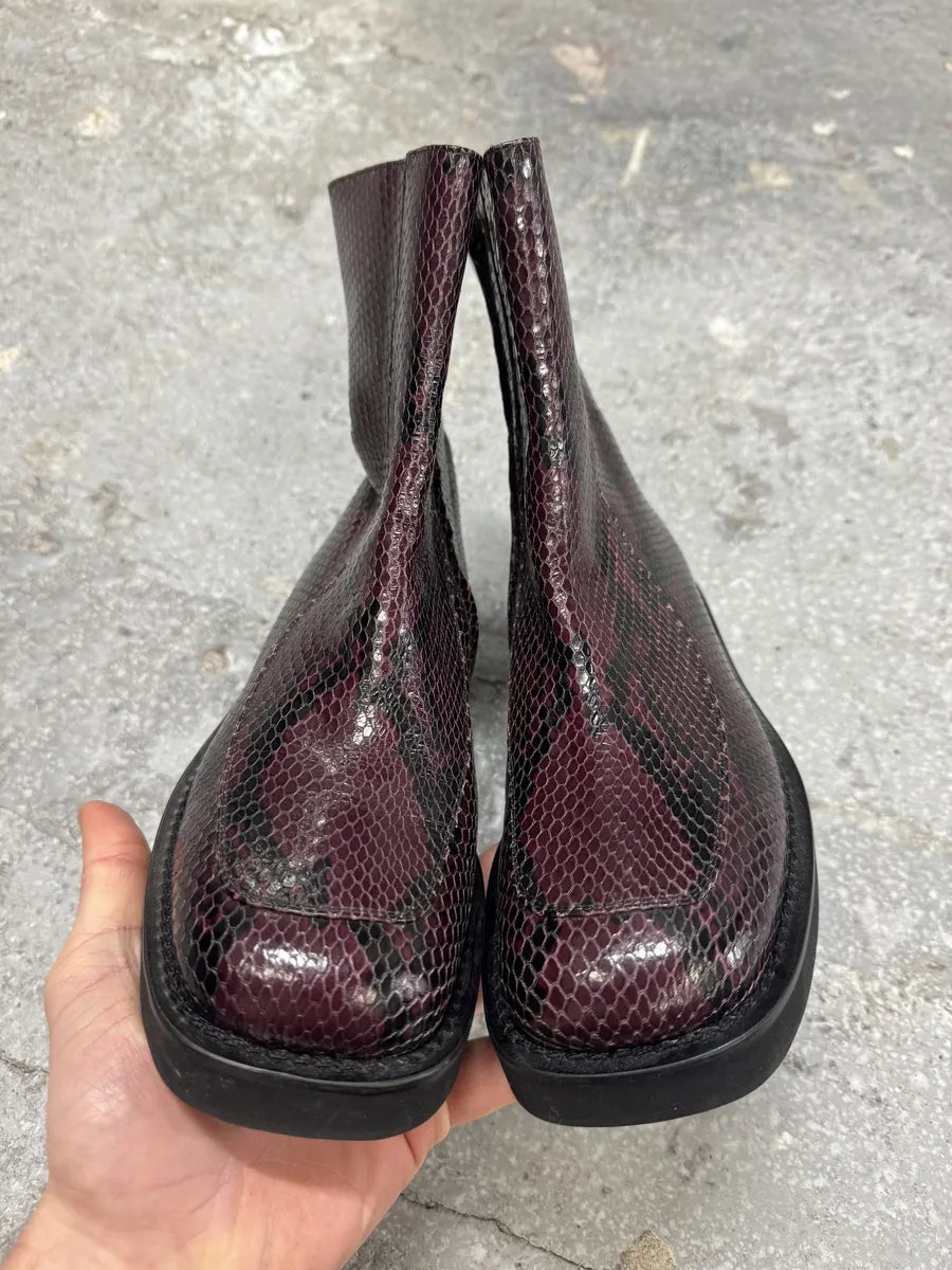 AW2019 Marni Purple & Black Python Leather Boots (37eu/us5) 1