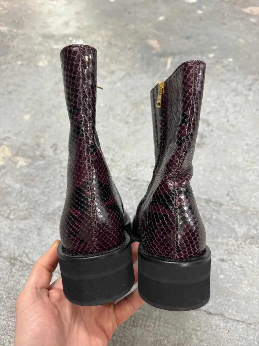AW2019 Marni Purple & Black Python Leather Boots (37eu/us5) 3