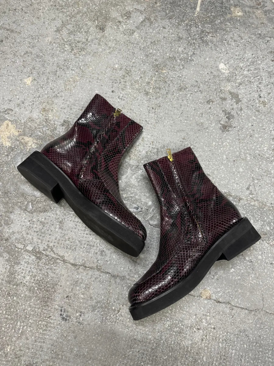 AW2019 Marni Purple & Black Python Leather Boots (37eu/us5) 5