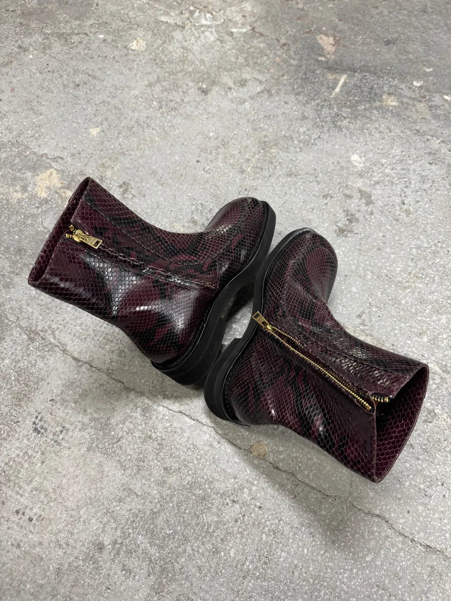 AW2019 Marni Purple & Black Python Leather Boots (37eu/us5) 7