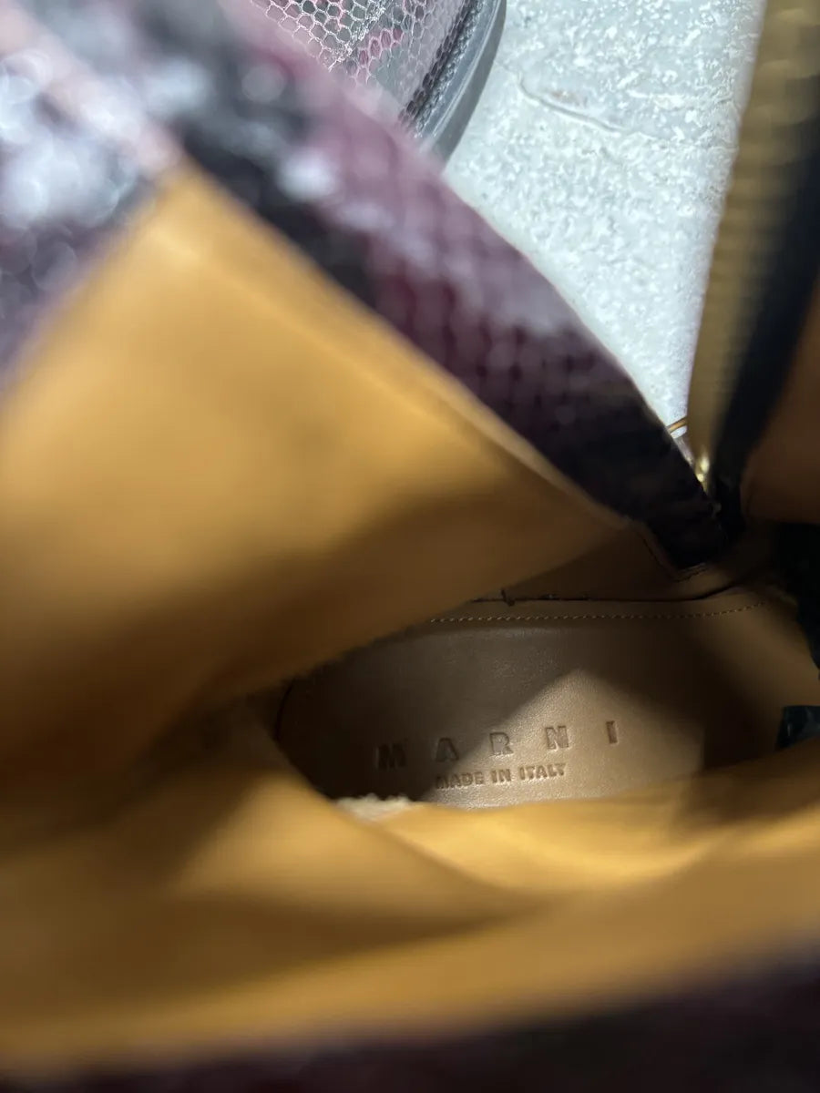 AW2019 Marni Purple & Black Python Leather Boots (37eu/us5) 9