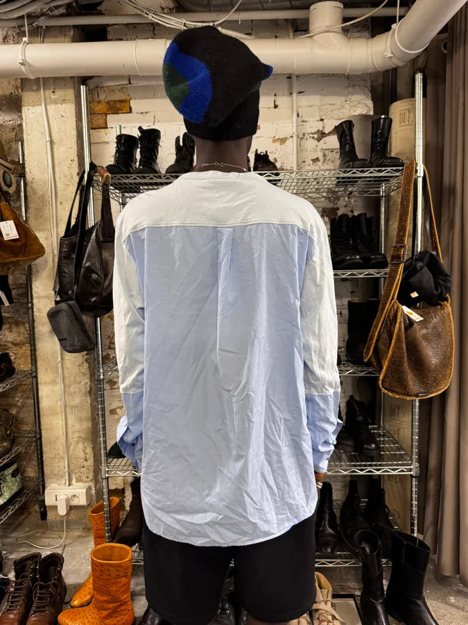 AW2019 Marni Two Tone Blue Longsleeves Shirt OxAuEWN 1