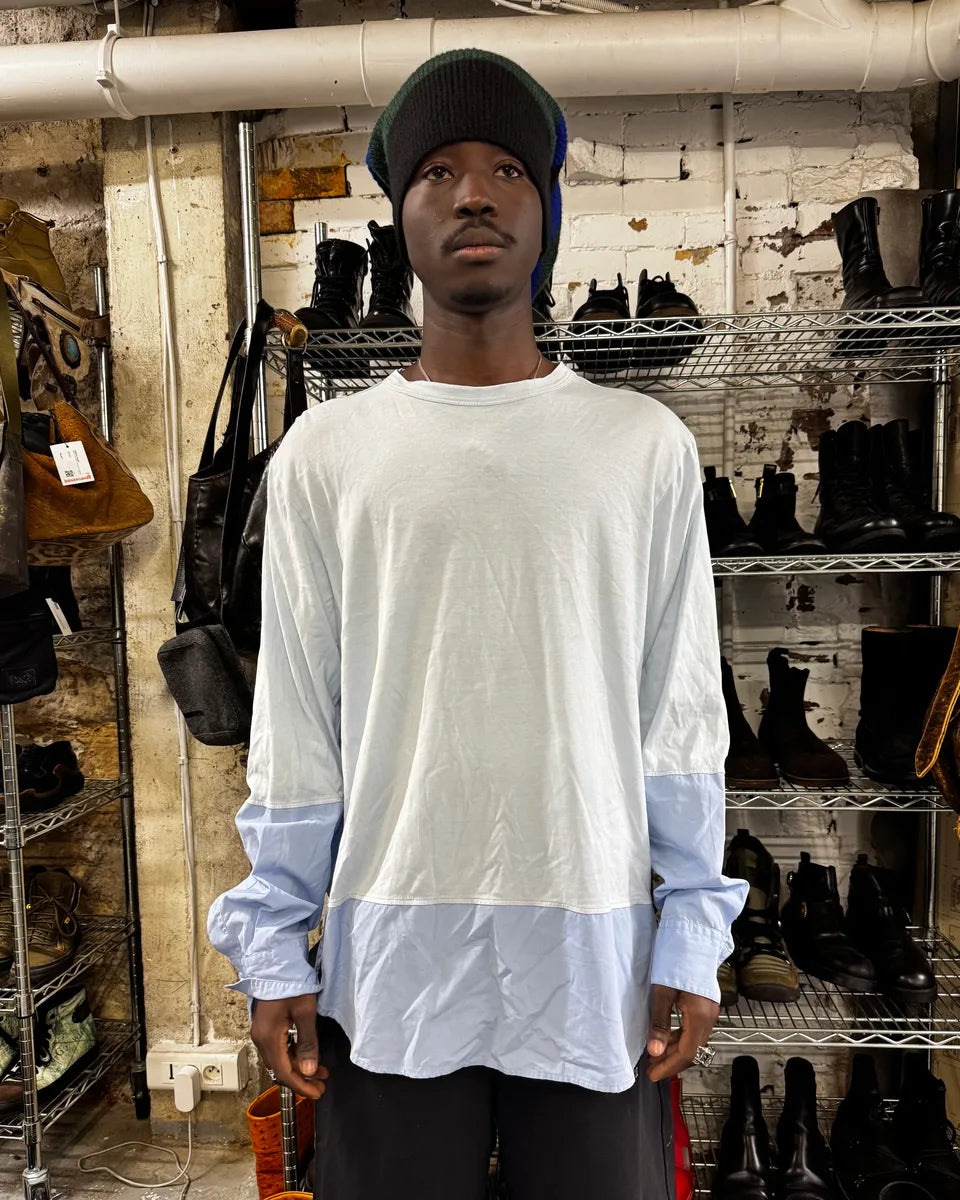 AW2019 Marni Two Tone Blue Longsleeves Shirt OxAuEWN 0