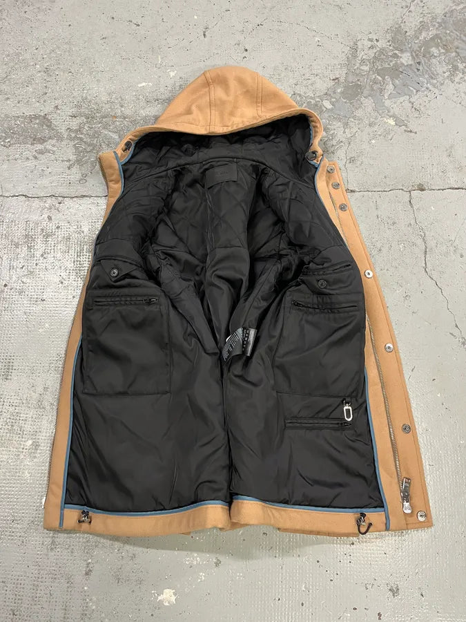 AW2019 Prada Beige Hooded Classy Jacket QRjtDJo 8