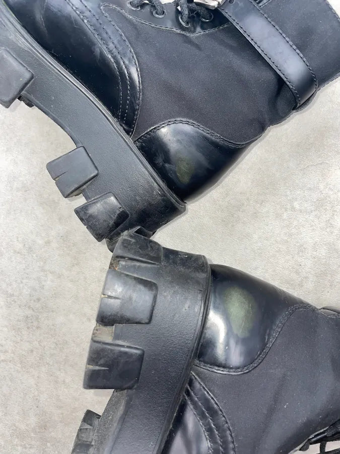 AW2019 Prada Black Monolith Leather Ankle Bag Boots dOEJRTu 12