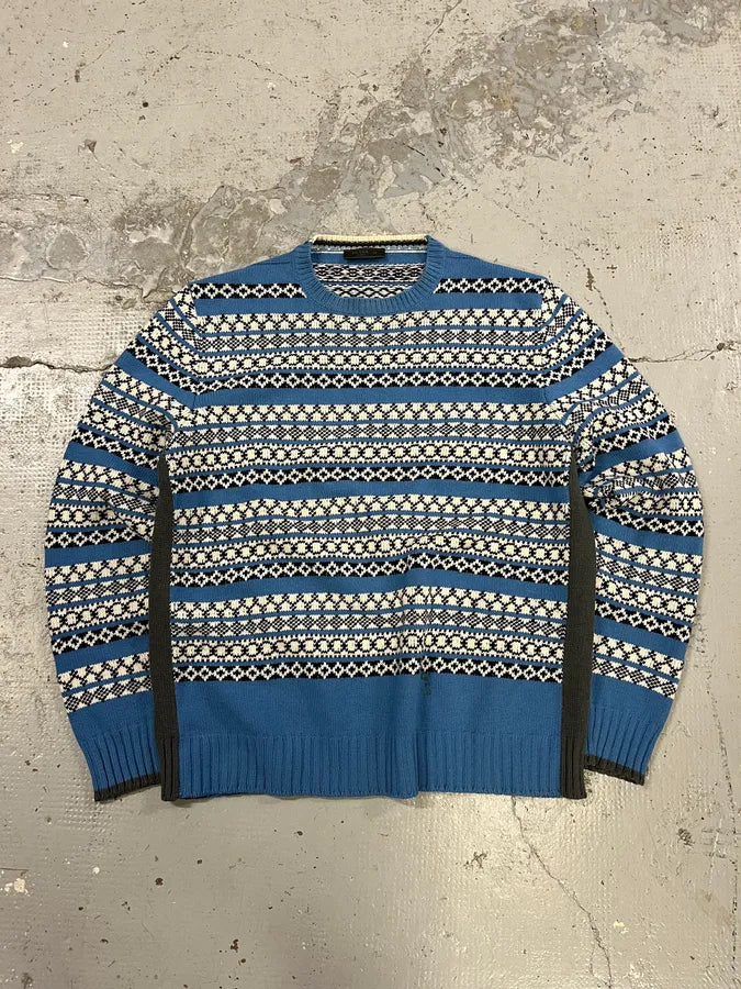 AW2019 Prada Blue Contemporary Wool Sweater HYlFqki 0