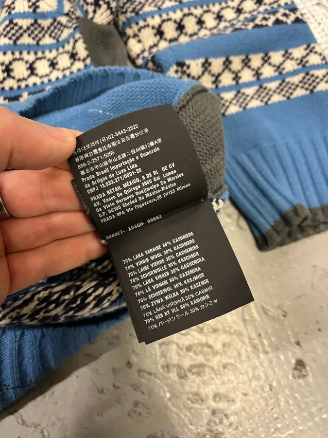 AW2019 Prada Blue Contemporary Wool Sweater HYlFqki 11