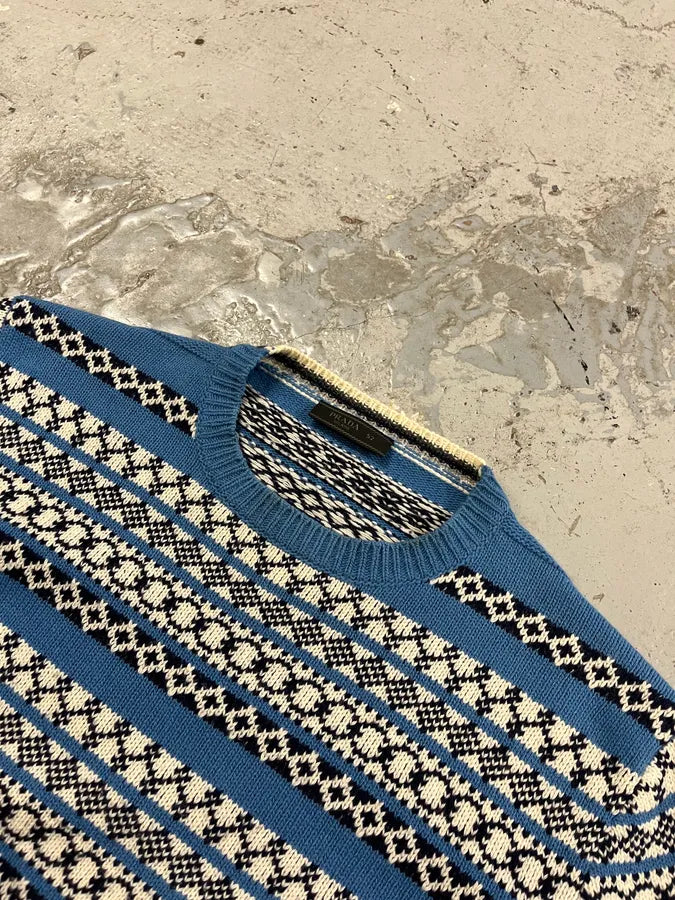 AW2019 Prada Blue Contemporary Wool Sweater HYlFqki 4