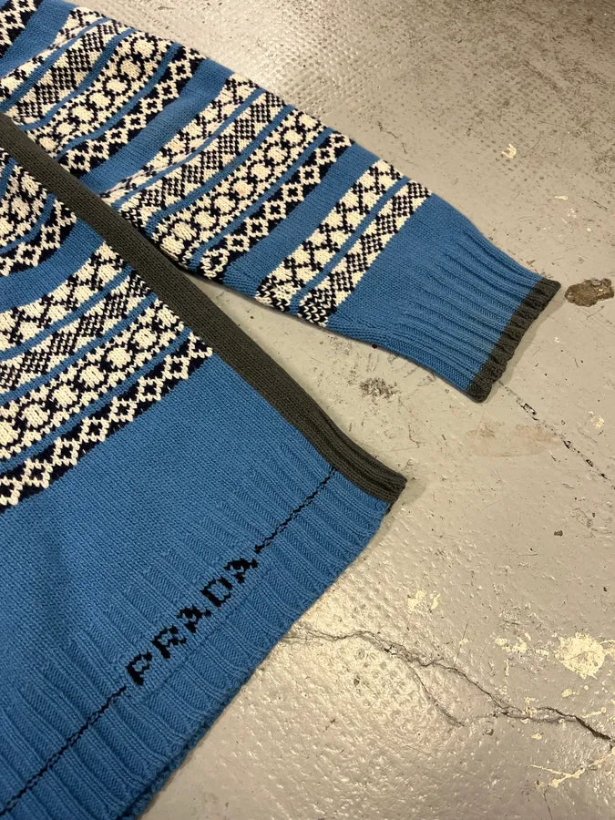 AW2019 Prada Blue Contemporary Wool Sweater HYlFqki 7
