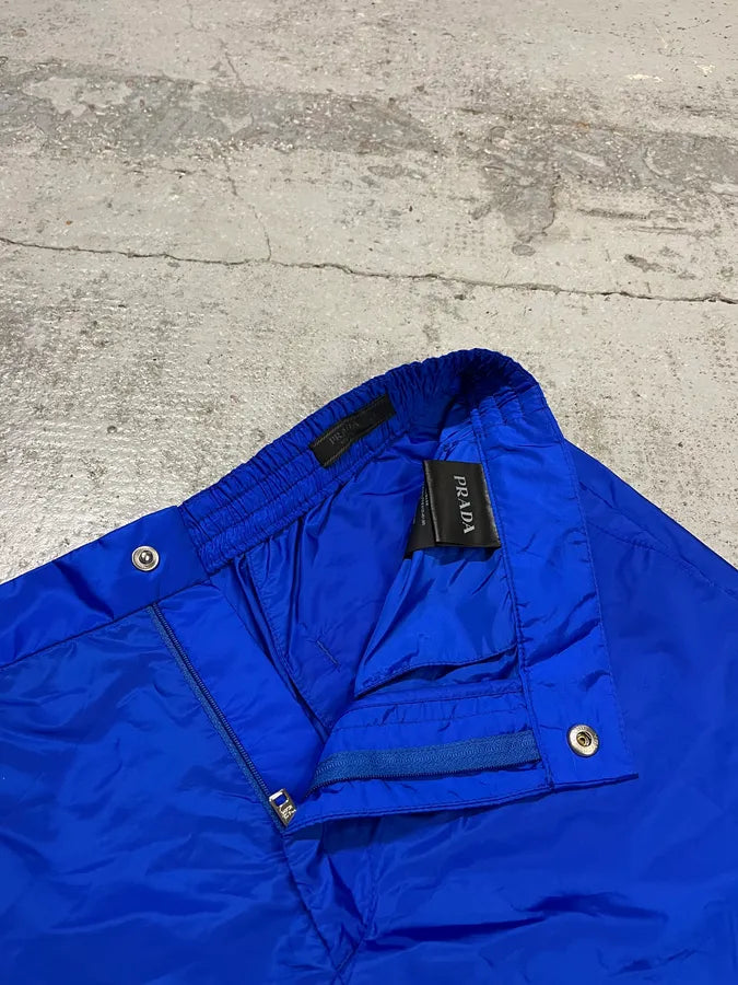 AW2019 Prada Electric Blue Nylon Pants gJtBEOn 10