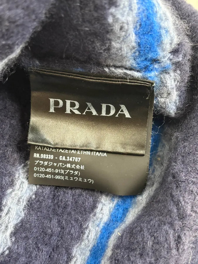 AW2019 Prada Striped Wool Blue Sweater hLwPiAH 8