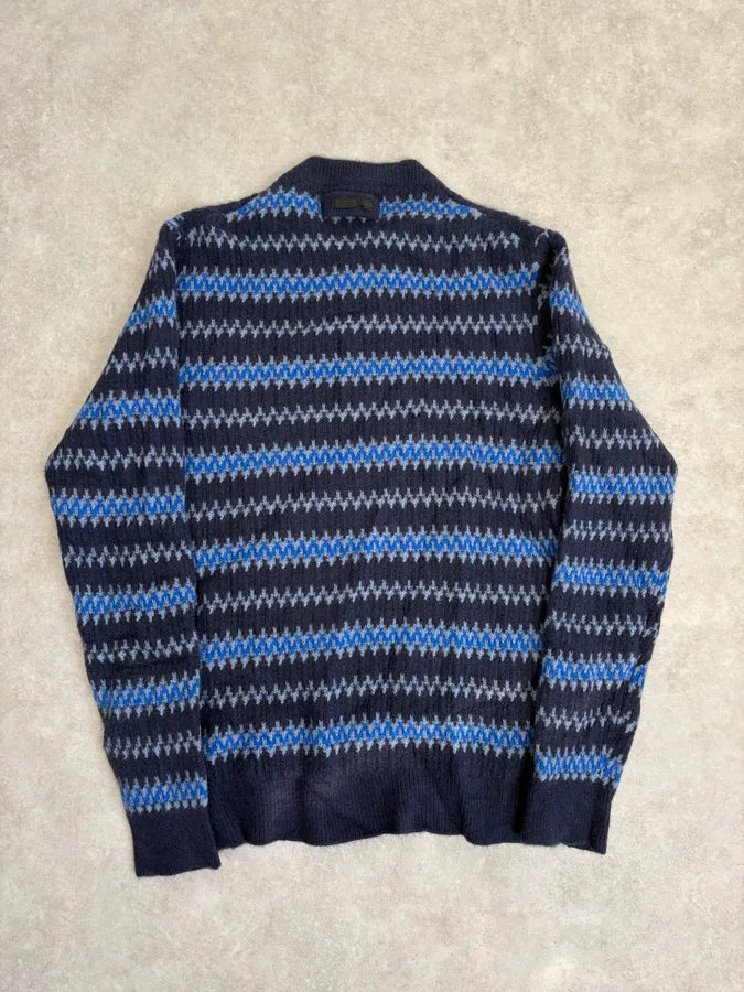AW2019 Prada Striped Wool Blue Sweater hLwPiAH 5