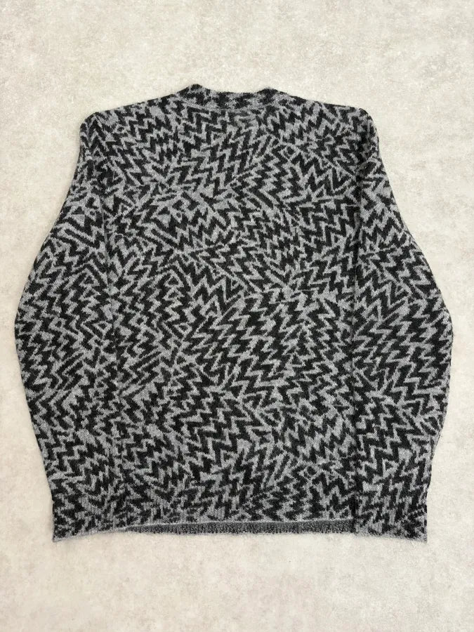 AW2019 Saint Laurent Black & Grey Wool Contemporary Sweater wvIcpAN 5