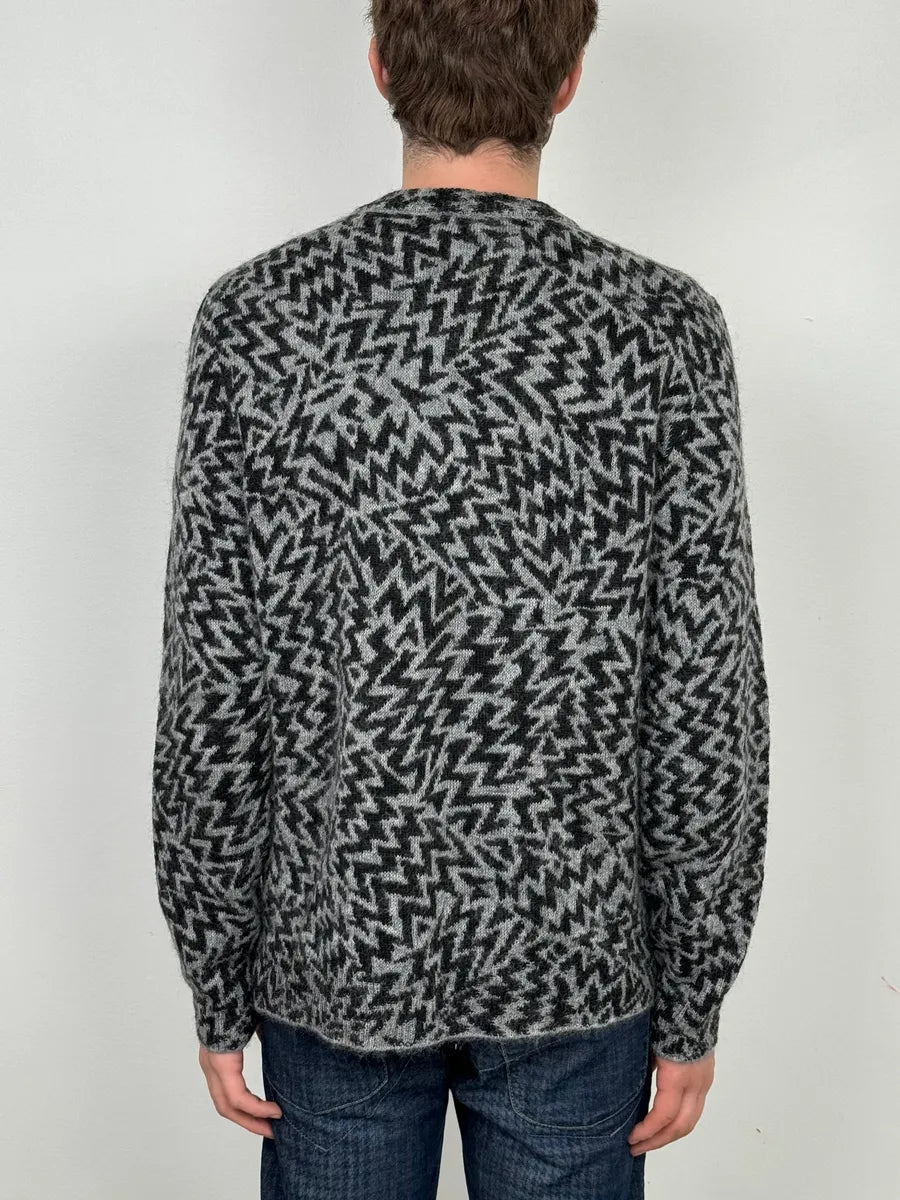 AW2019 Saint Laurent Black & Grey Wool Contemporary Sweater wvIcpAN 2