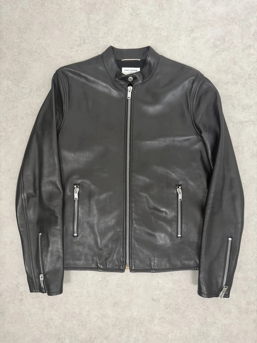 AW2019 Saint Laurent Black Premium Multi Zip Biker Leather Jacket tQaRHqj 0