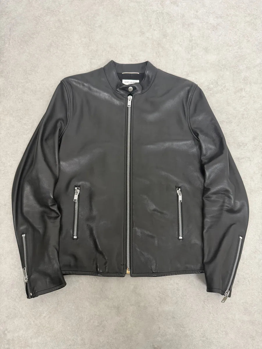 AW2019 Saint Laurent Black Premium Multi Zip Biker Leather Jacket tQaRHqj 1