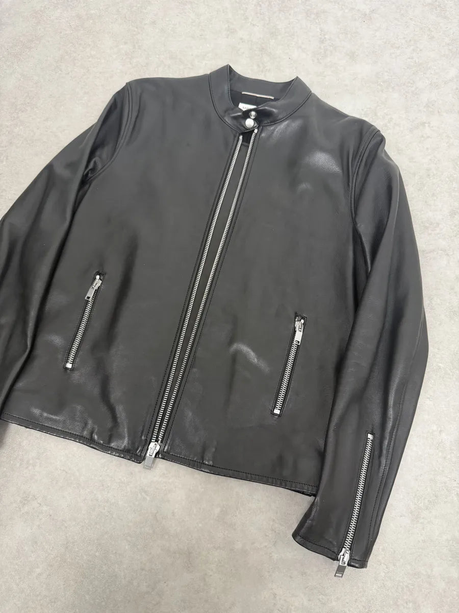 AW2019 Saint Laurent Black Premium Multi Zip Biker Leather Jacket tQaRHqj 10