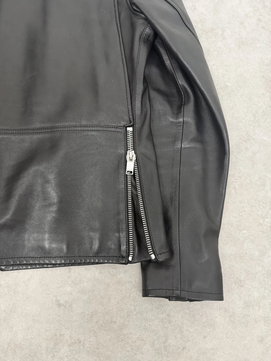 AW2019 Saint Laurent Black Premium Multi Zip Biker Leather Jacket tQaRHqj 11