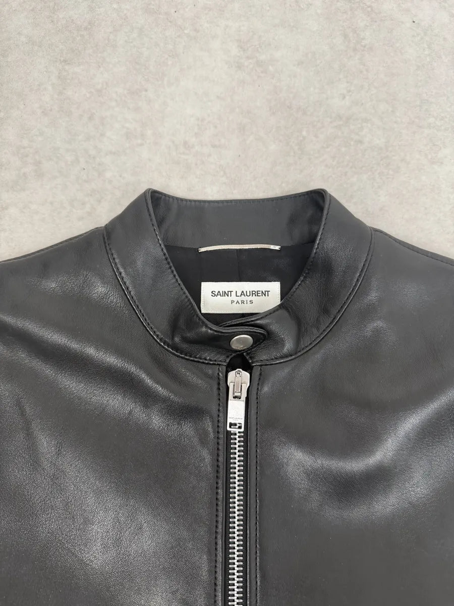 AW2019 Saint Laurent Black Premium Multi Zip Biker Leather Jacket tQaRHqj 12