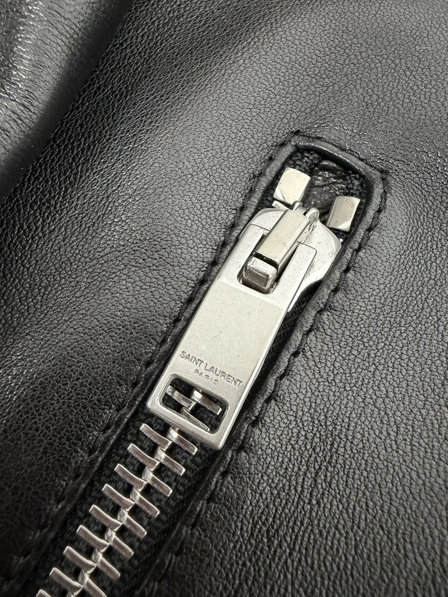 AW2019 Saint Laurent Black Premium Multi Zip Biker Leather Jacket tQaRHqj 13