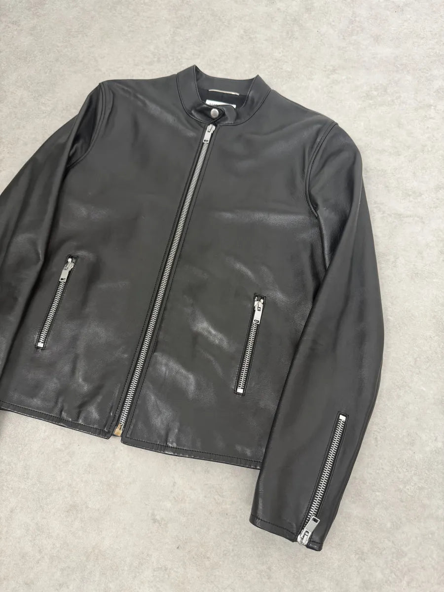 AW2019 Saint Laurent Black Premium Multi Zip Biker Leather Jacket tQaRHqj 14