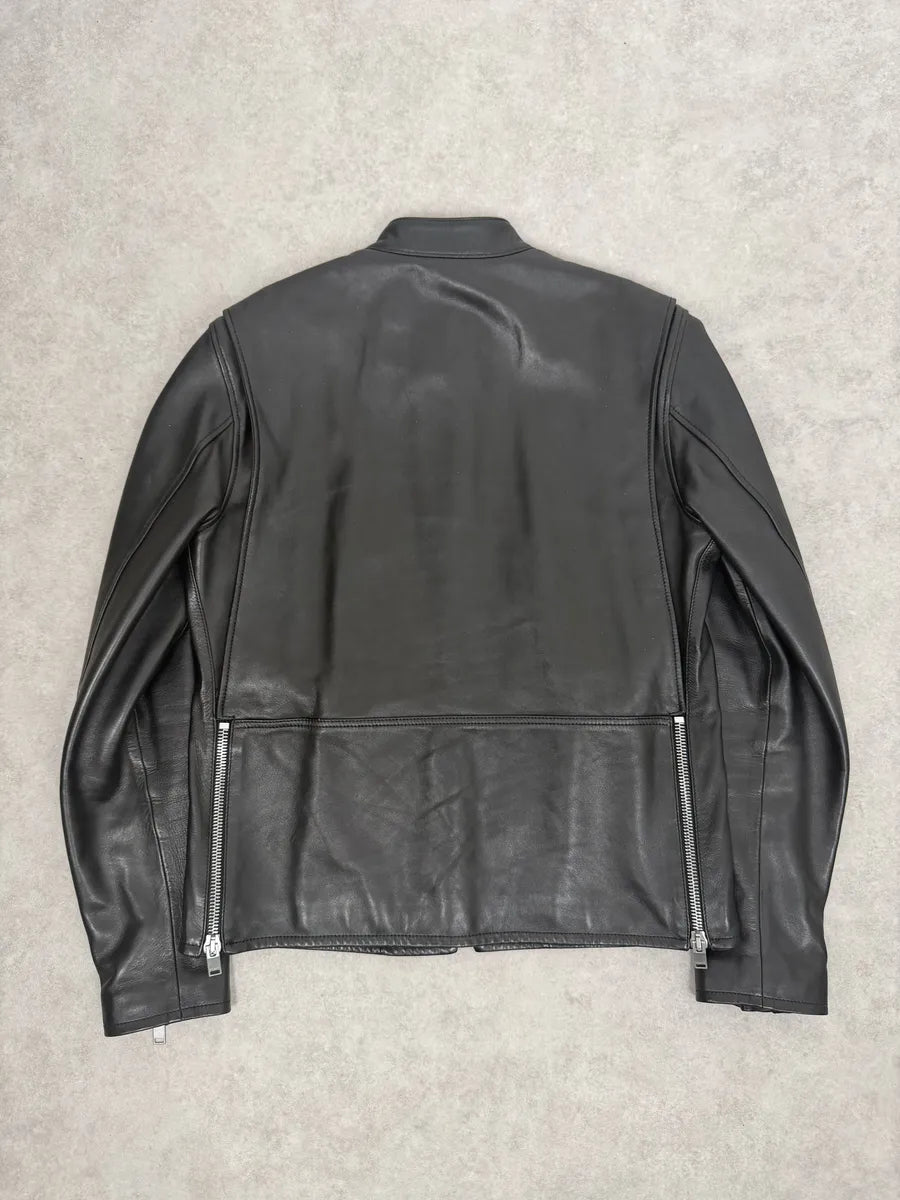 AW2019 Saint Laurent Black Premium Multi Zip Biker Leather Jacket tQaRHqj 4