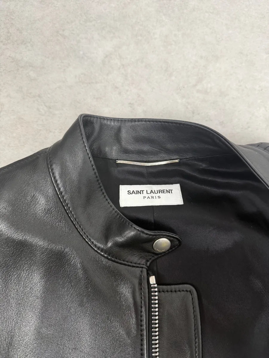 AW2019 Saint Laurent Black Premium Multi Zip Biker Leather Jacket tQaRHqj 7