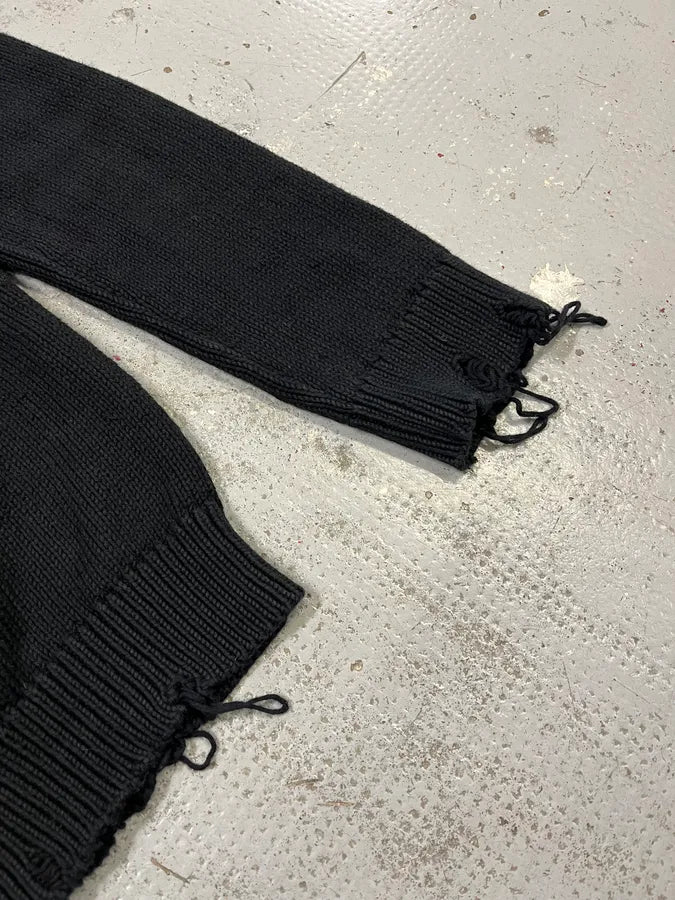 AW2019 Saint Laurent Distressed Black Sweater eSwXXnM 5