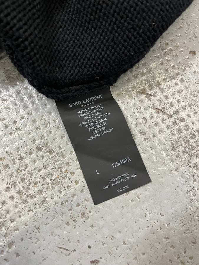 AW2019 Saint Laurent Distressed Black Sweater eSwXXnM 8