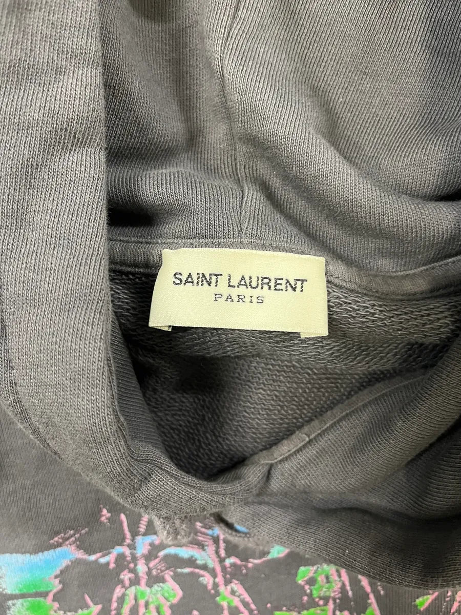 AW2019 Saint Laurent Malibu Palm Trees Grey Hoodie BMSPZYS 4