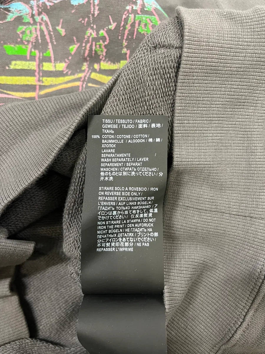 AW2019 Saint Laurent Malibu Palm Trees Grey Hoodie BMSPZYS 6