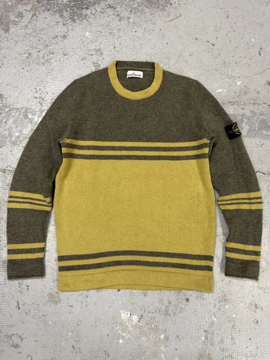 AW2019 Stone Island Grey & Yellow Wool Sweater SviTxRW 0