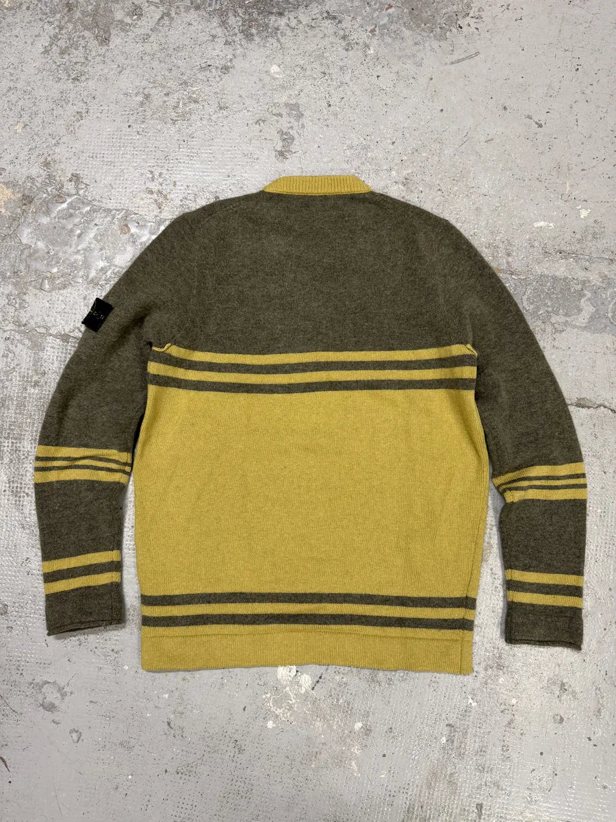 AW2019 Stone Island Grey & Yellow Wool Sweater SviTxRW 1