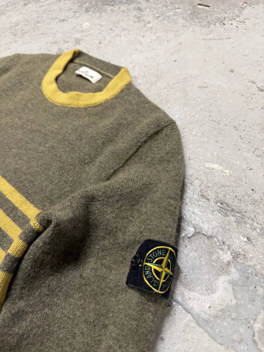 AW2019 Stone Island Grey & Yellow Wool Sweater SviTxRW 2