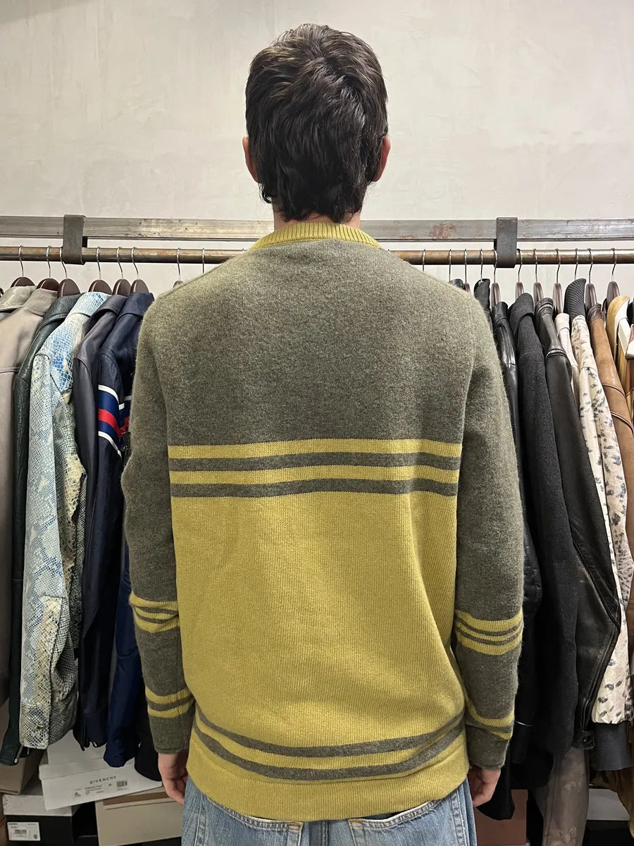 AW2019 Stone Island Grey & Yellow Wool Sweater SviTxRW 5