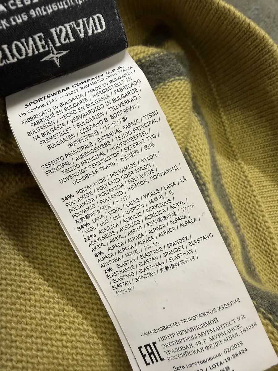 AW2019 Stone Island Grey & Yellow Wool Sweater SviTxRW 6