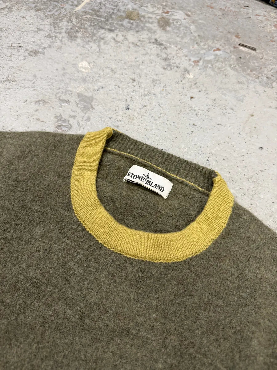 AW2019 Stone Island Grey & Yellow Wool Sweater SviTxRW 8