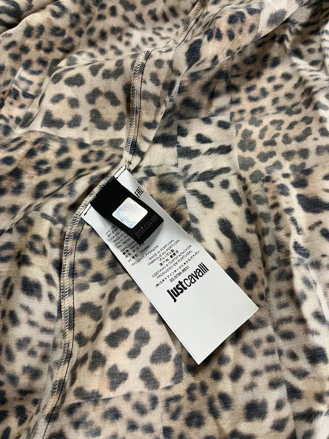 AW2020 Cavalli Leopard Print Silk Savage Shirt iCPfRGb 11
