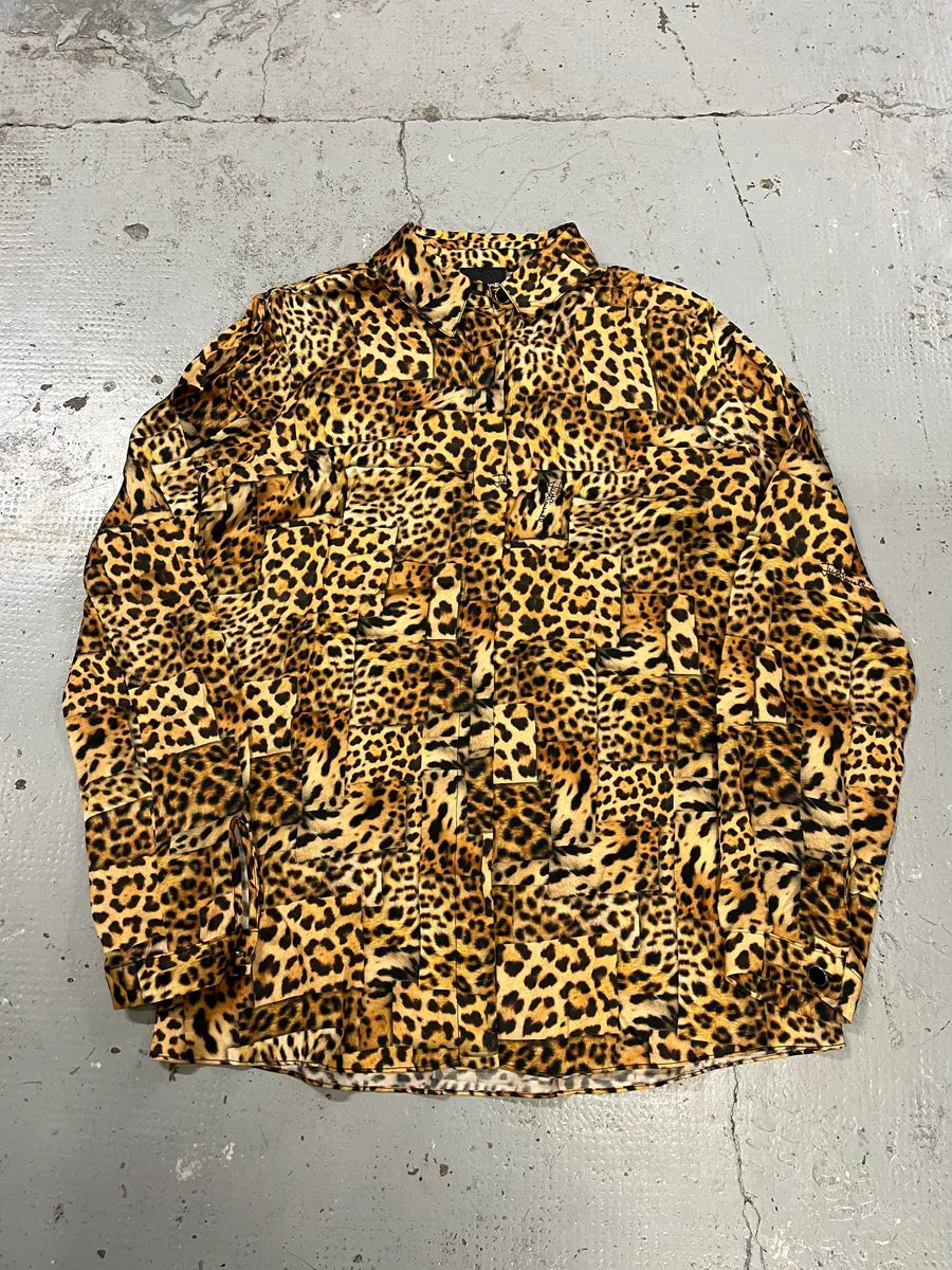 AW2020 Cavalli Leopard Print Silk Savage Shirt iCPfRGb 3
