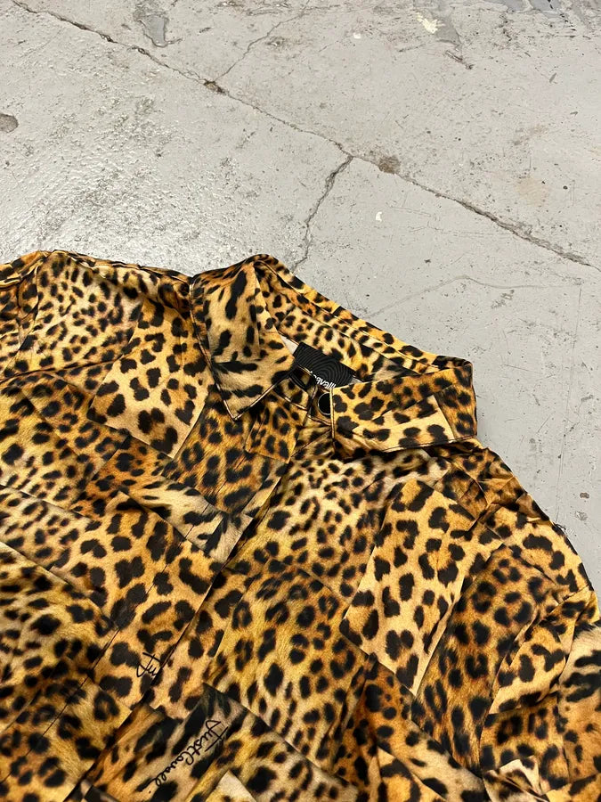 AW2020 Cavalli Leopard Print Silk Savage Shirt iCPfRGb 4