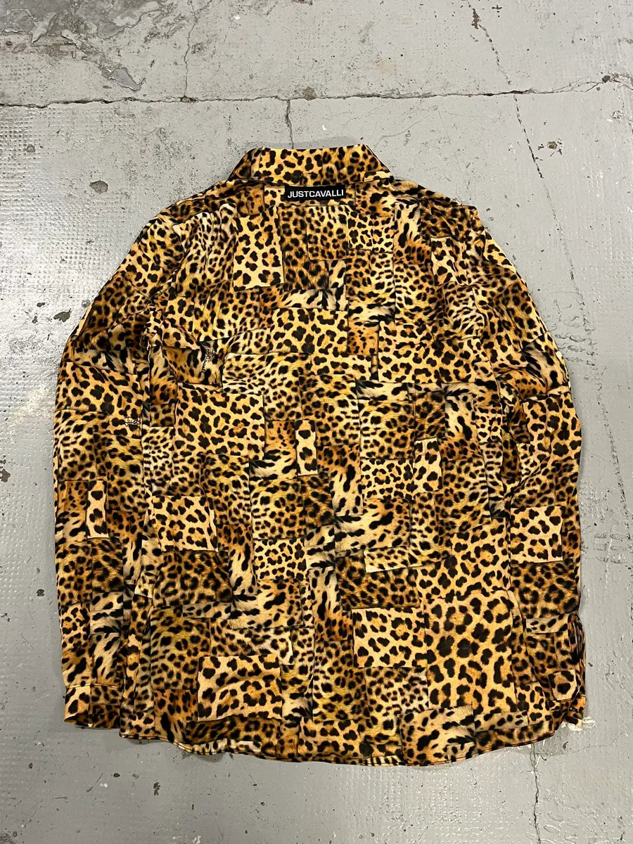 AW2020 Cavalli Leopard Print Silk Savage Shirt iCPfRGb 5