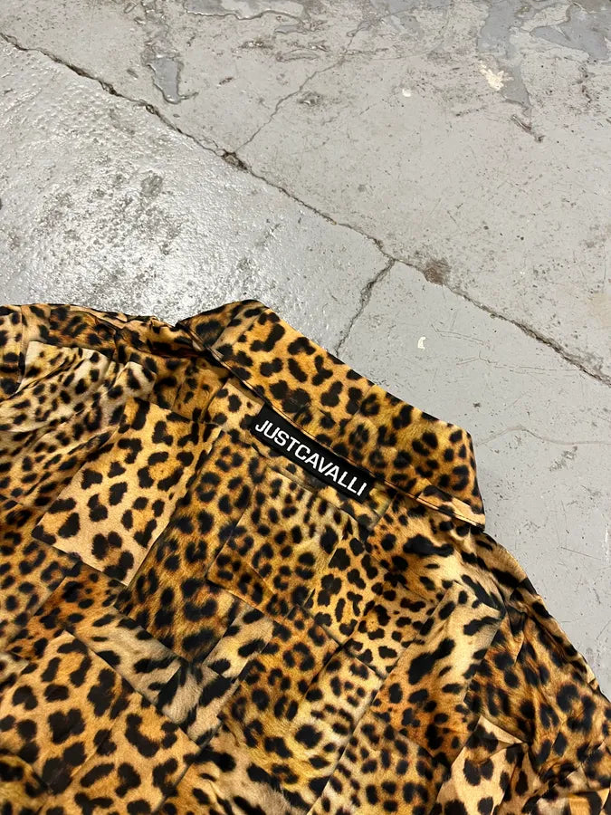 AW2020 Cavalli Leopard Print Silk Savage Shirt iCPfRGb 6