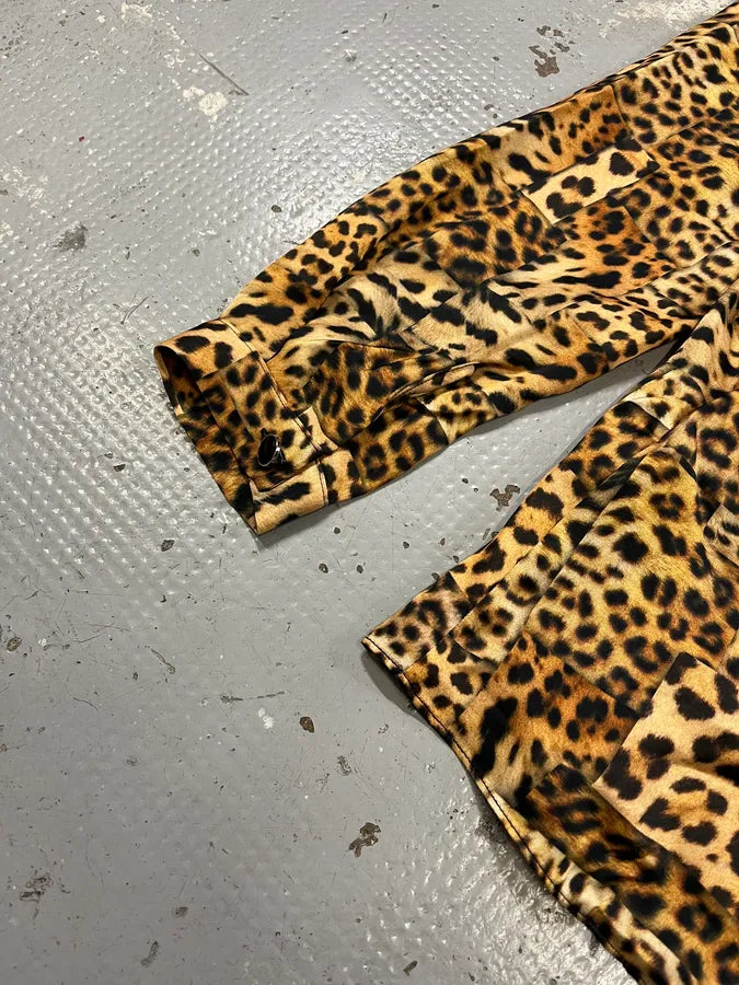 AW2020 Cavalli Leopard Print Silk Savage Shirt iCPfRGb 7