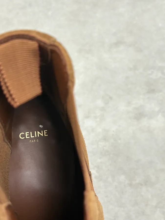 AW2020 Celine Beige Suede Leather Boots UGZDMJj 6