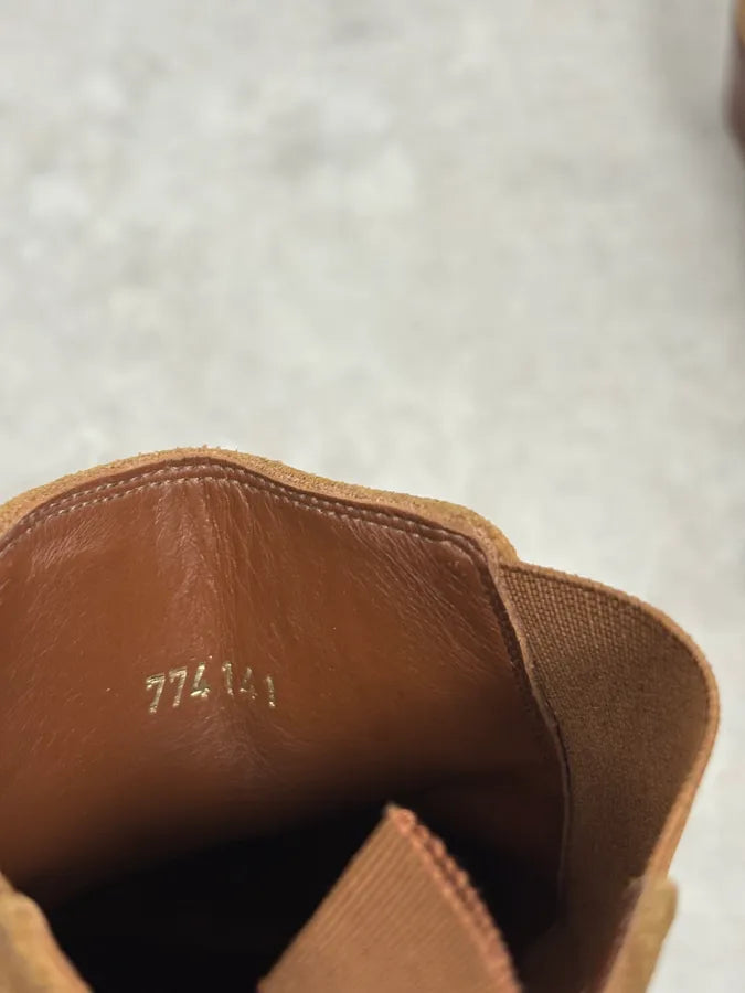 AW2020 Celine Beige Suede Leather Boots UGZDMJj 7