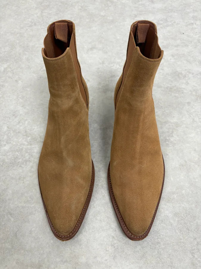 AW2020 Celine Beige Suede Leather Boots UGZDMJj 1
