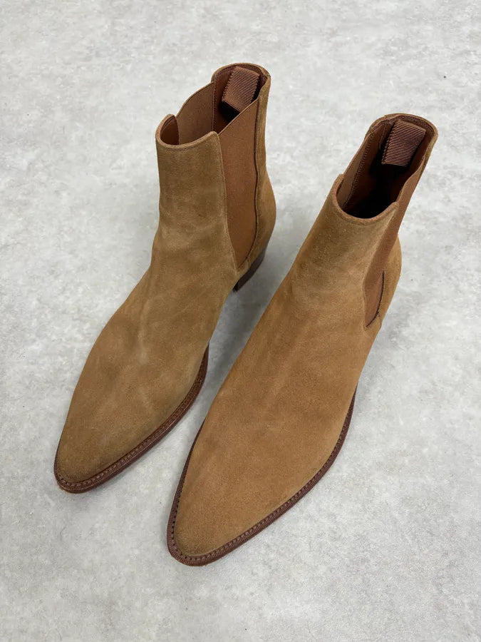AW2020 Celine Beige Suede Leather Boots UGZDMJj 2